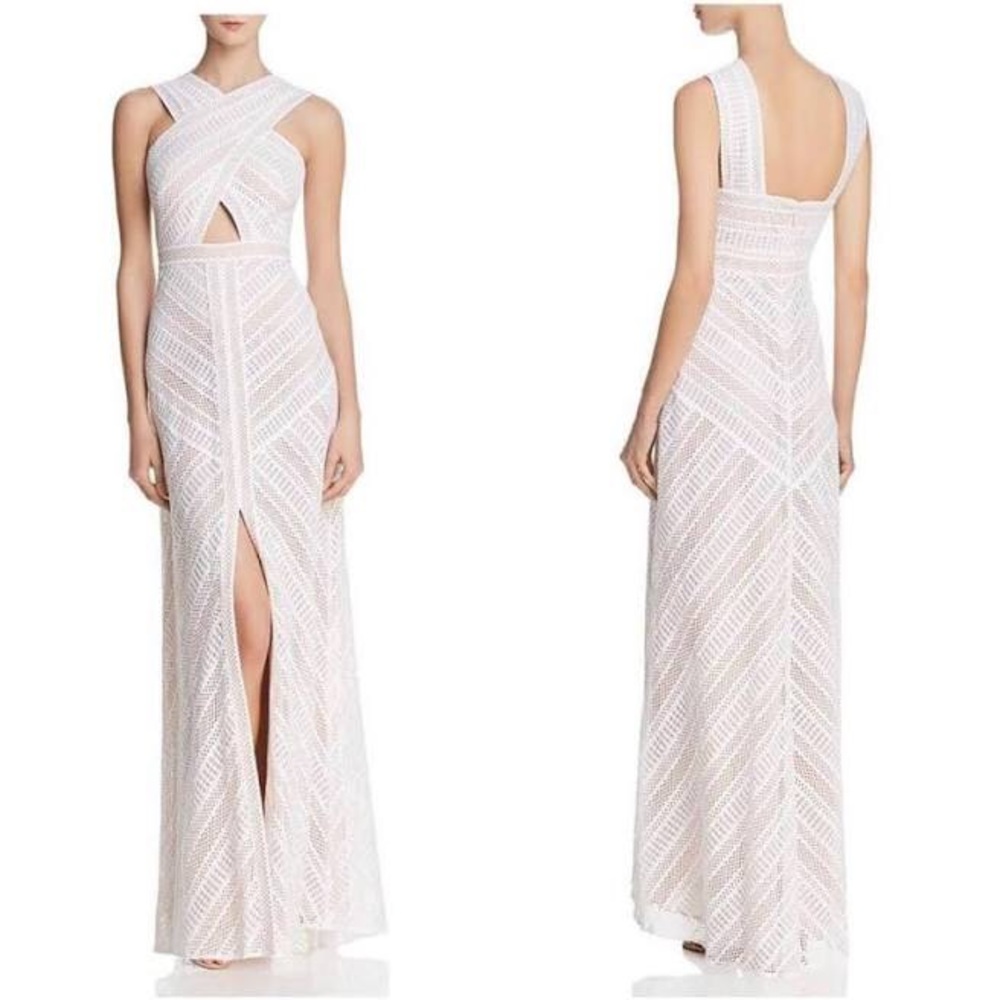BCBG WHITE REHEARSAL DINNER DRESS